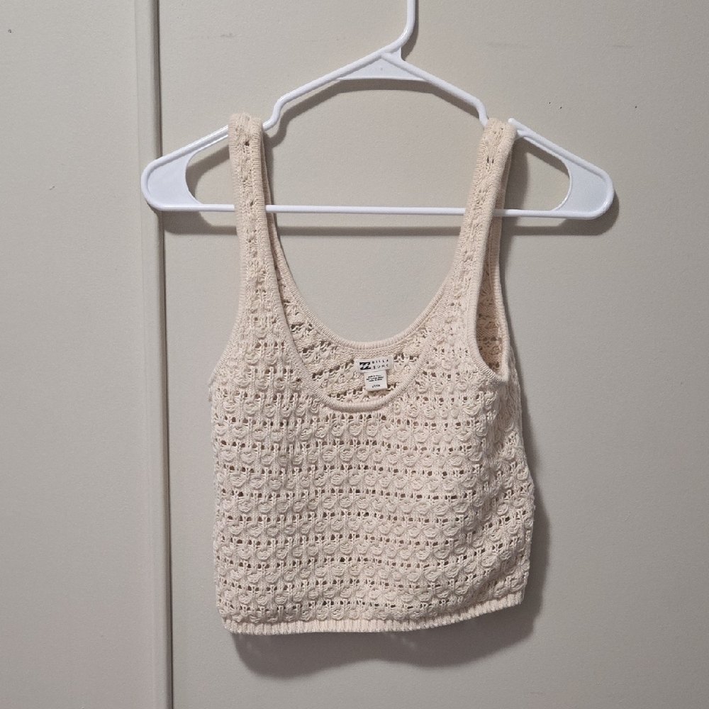 Billabong Cream Cropped Sleeveless Tank Top